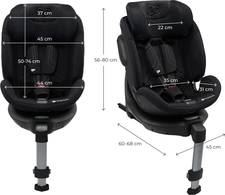 Fotelik samochodowy Kinderkraft XRIDER 2 i-Size Black (KCXRID02BLK0000) - obraz 13