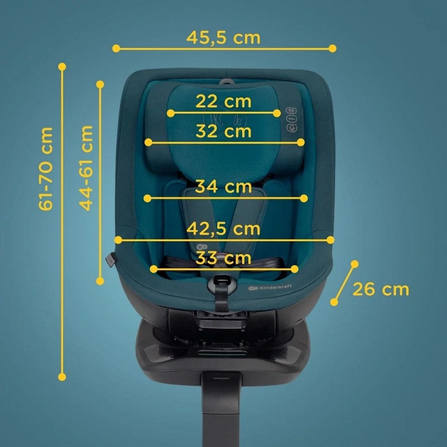 Fotelik samochodowy Kinderkraft I-GUARD i-Size Graphite Black (KCIGUA00BLK0000) - obraz 12