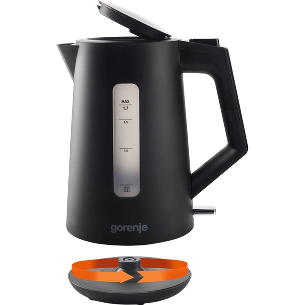 Электрочайник 1.7л, Strix контроль, черный матовый Gorenje 000330201 - Фото 7 Электрочайник 1.7л, Strix контроль, черный матовый Gorenje 000330201 - изображение 7