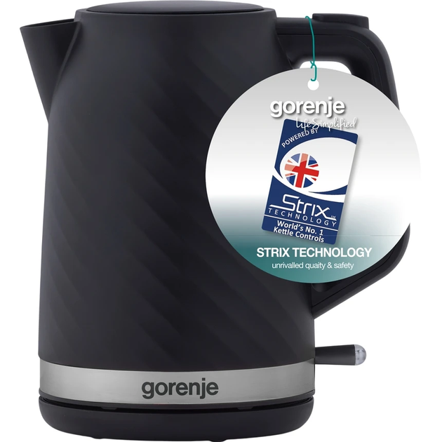 Електрочайник 1.7л, Strix контроль, чорний матовий Gorenje (kuh0015340) - зображення 10