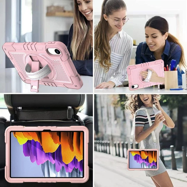 Противоударный чехол Carbon Capsule с подставкой 360° и ремешком на Xiaomi Redmi Pad 2 4G / Wi-Fi 11" (Розовый) - Фото 9 Противоударный чехол Carbon Capsule с подставкой 360° и ремешком на Xiaomi Redmi Pad 2 4G / Wi-Fi 11" (Розовый) - изображение 9