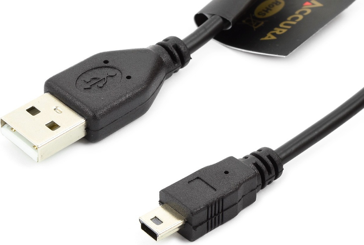 Kabel Accura USB Type-A - mini USB 1.8 m Black (ACC2264) - obraz 2