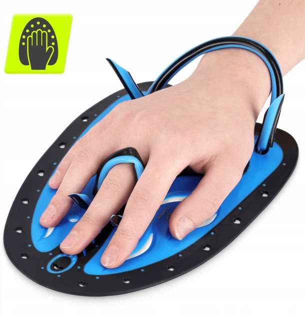 Лопатки для плавания в бассейне TSUNAMI Swimming Paddles 2 шт Black/Blue (P-5905973405355) - изображение 6