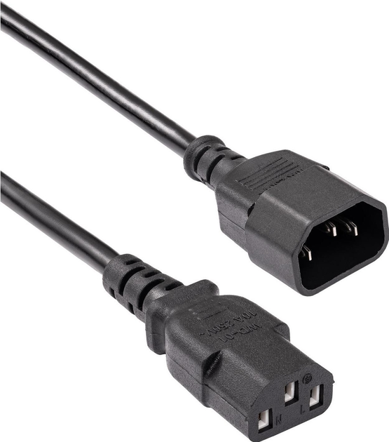 Kabel AKYGA CCA IEC C13 / C14 3 m Black (AK-PC-07A) - obraz 1