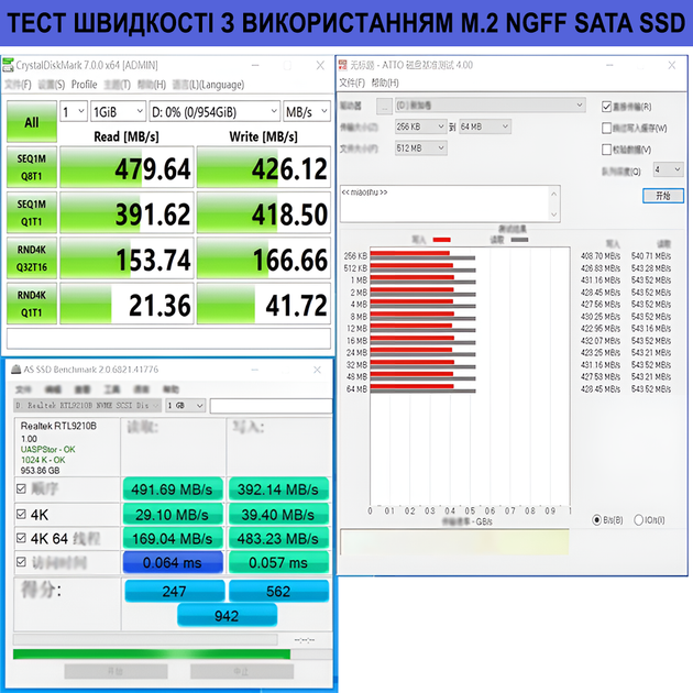 Зовнішня кишеня для дисків M.2 SSD NVMe та NGFF SATA 2280/2230/2242/2260 Addap EHDC-04, зовнішній кейс USB Type-C, 10 Гбіт/с - изображение 8