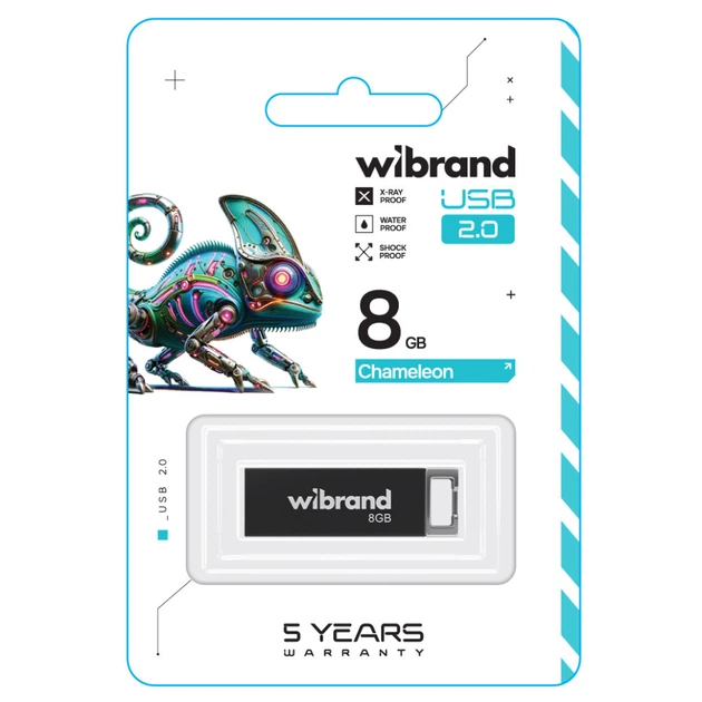 Флеш-накопичувач Wibrand USB 2.0 Chameleon 8Gb Black (WI2.0/CH8U6B) - Фото 2 Флеш-накопичувач Wibrand USB 2.0 Chameleon 8Gb Black (WI2.0/CH8U6B) - зображення 2
