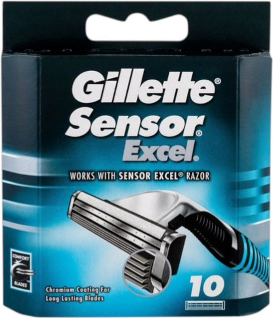 Wymienne wkłady (ostrza) do golenia dla mężczyzn Gillette Sensor Excel 10 szt (7702018417759) - obraz 1