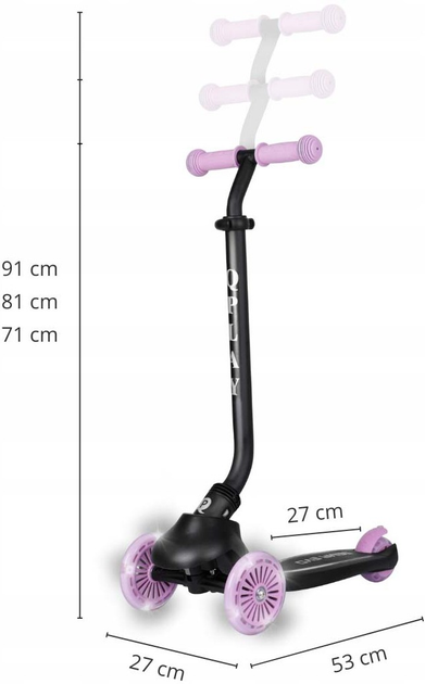 Hulajnoga dziecięca Qplay Sema Evo 3 w 1 Violet (5061047482056) - obraz 7