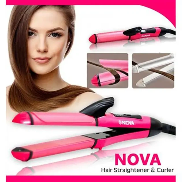 Плойка-утюжок для волос Nova 2in 1 NHC-2009 5 температурных режимов 45 ватт - изображение 6