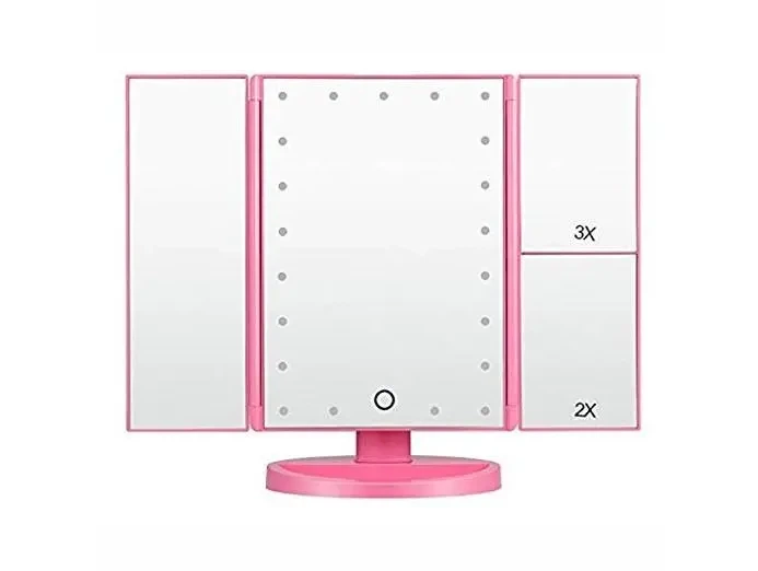 Зеркало тройное для макияжа Superstar Magnifying Mirror с led подсветкой 24 x 16 см 22 лампочки - изображение 3
