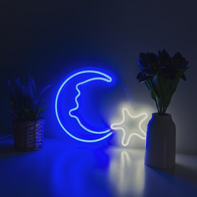 Декоративна неонова LED вивіска DPM Місяць 38 x 28.5 см (5906881229323) - зображення 5