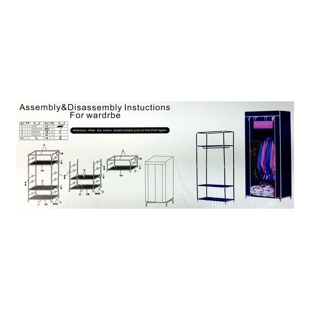 Складна каркасна тканинна шафа Storage Wardrobe 8870 - Фото 6 Складна каркасна тканинна шафа Storage Wardrobe 8870 - зображення 6
