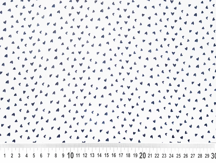 Ткань Шифон рисунок сердечки, белый, пог. м. (ш1601, 10437, д6 цв6) - изображение 3
