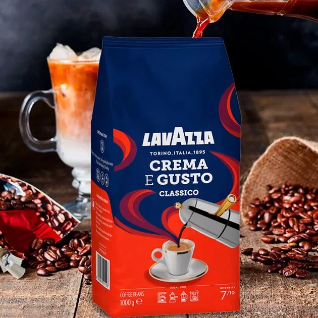 Кофе в зернах Lavazza Crema e gusto Classico 900г Натуральный кофе зерновой в пачке Лавазза (26) - изображение 3