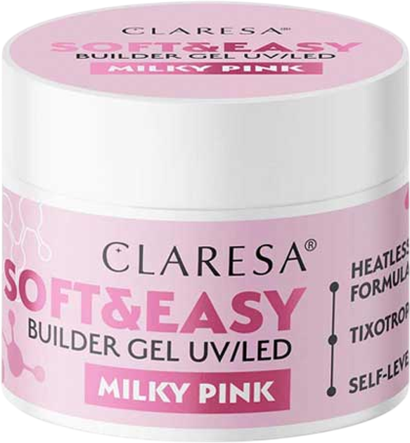 Żel do paznokci Claresa Soft & Easy Milky Pink 45 g (5903819815641) - obraz 1