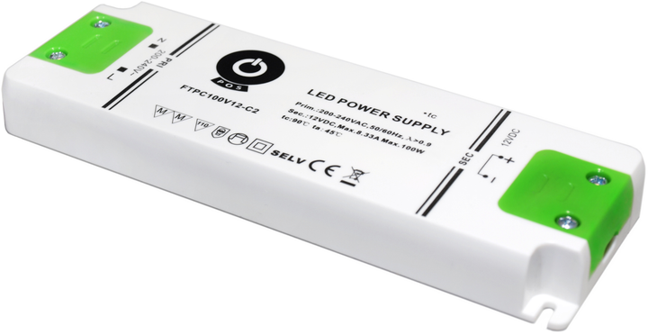 Zasilacz POS LED Driver 12V/8.33A CV ultra slim 164x56.4x16.8mm FTPC100V12-C2 (5902135132876) - obraz 1