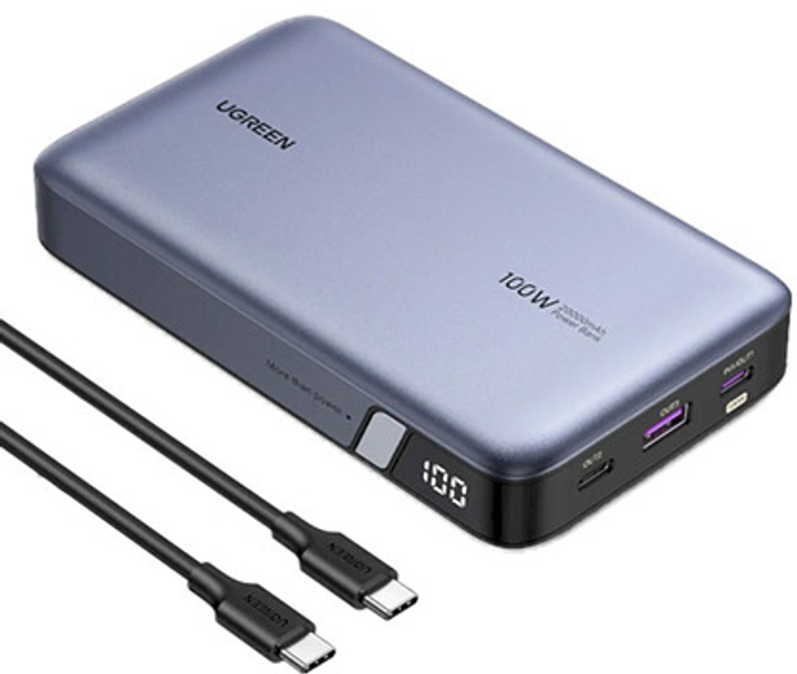 Powerbank Ugreen PB720 20000mAh 100W Two-way FC Grey (6941876221868) - obraz 3