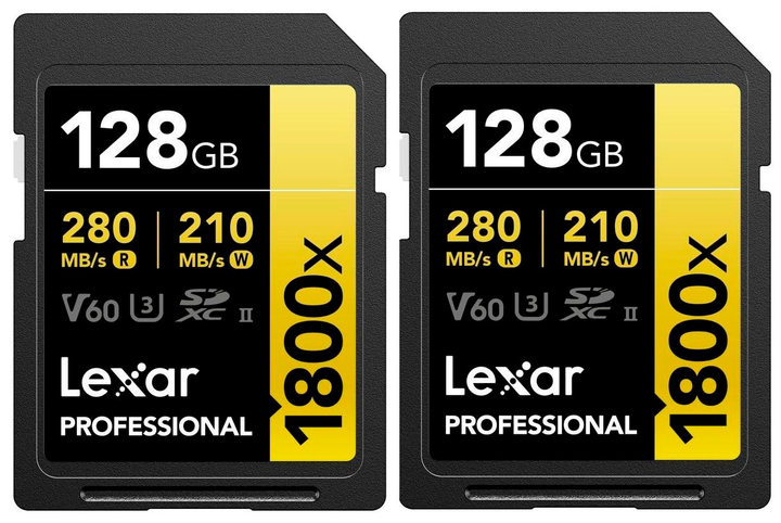 Zestaw kart pamięci Lexar Professional 1800x SDXC 128GB (LSD1800128G-B2NNG) - obraz 1