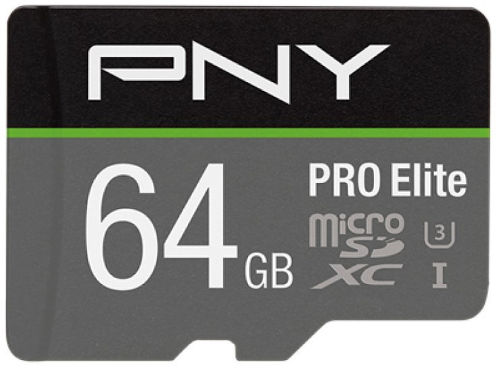 PNY PRO Elite microSDXC 64GB + Adapter SD (P-SDU64GV31100PRO-GE) - obraz 1