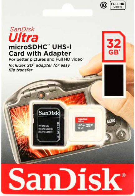 SanDisk Ultra microSDHC 32GB UHS-I + Adapter (SDSQUA4-032G-GN6IA) - obraz 3