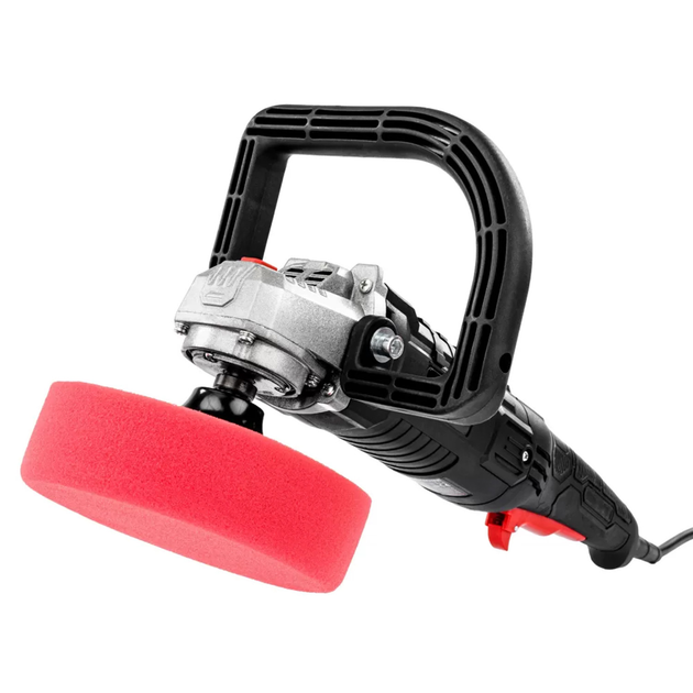 Полірувальна машина RED TECHNIC RTPS0088 2400 Вт 6-ступеневе регулювання обертів інструмент з набором губок для полірування та шліфування поверхонь - Фото 4 Полірувальна машина RED TECHNIC RTPS0088 2400 Вт 6-ступеневе регулювання обертів інструмент з набором губок для полірування та шліфування поверхонь - зображення 4