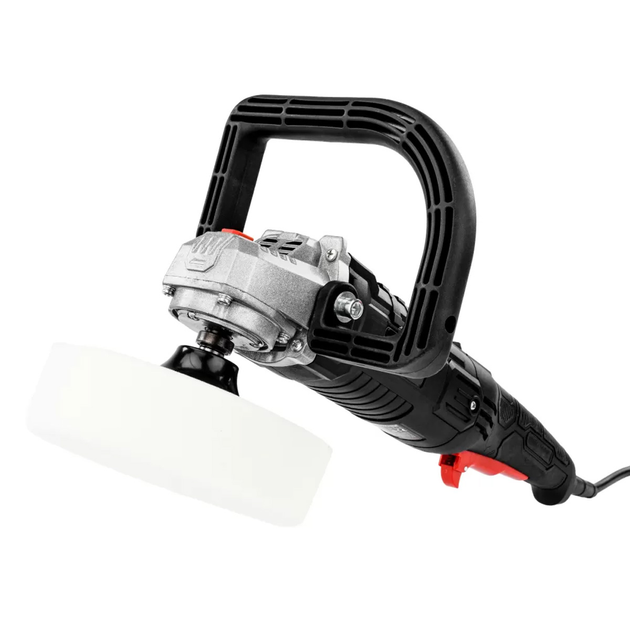 Полірувальна машина RED TECHNIC RTPS0088 2400 Вт 6-ступеневе регулювання обертів інструмент з набором губок для полірування та шліфування поверхонь - Фото 7 Полірувальна машина RED TECHNIC RTPS0088 2400 Вт 6-ступеневе регулювання обертів інструмент з набором губок для полірування та шліфування поверхонь - зображення 7