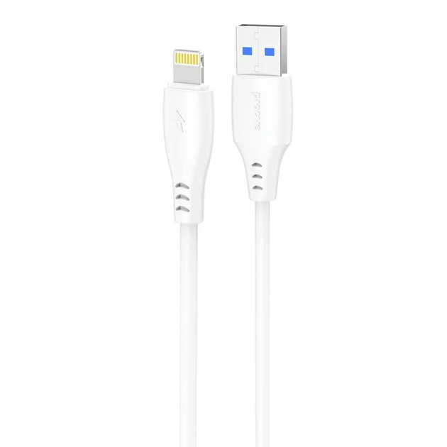 Кабель для зарядки Proove Simple Silicone, USB to Lightning, 2,4 А, довжина 1 м, Білий (CCSS12001102) - Фото 1 Кабель для зарядки Proove Simple Silicone, USB to Lightning, 2,4 А, довжина 1 м, Білий (CCSS12001102) - зображення 1