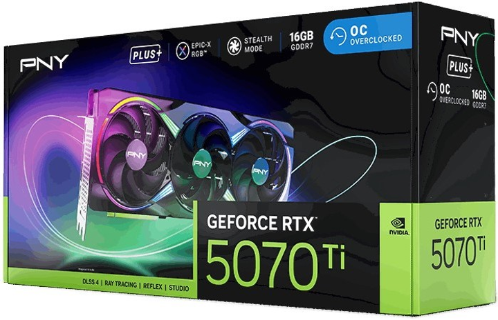 Karta graficzna PNY PCI-Ex GeForce RTX 5070 Ti EPIC-X RGB Triple Fan Plus OC Black 16GB GDDR7 (256bit) (2640/28000) (HDMI, 3 x DisplayPort) (VCG5071T16TFXXPB1-O) - obraz 10