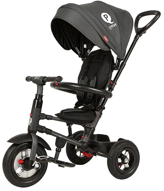 Триколісний велосипед Qplay Rito Air Gel Rubber Black (0686268624600) - зображення 1