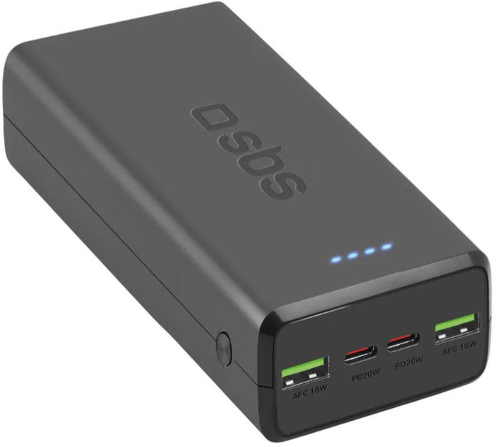 Powerbank SBS 30000mAh PD 20W USB-C Black (8018417435775) - obraz 1