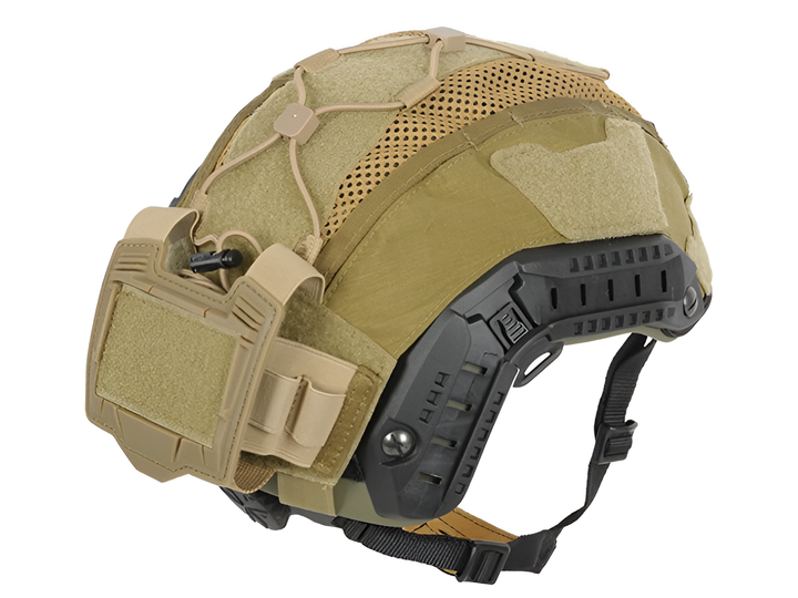 Тактический кавер IDOGEAR для шлема койот с карманом под батарею NVG - изображение 4