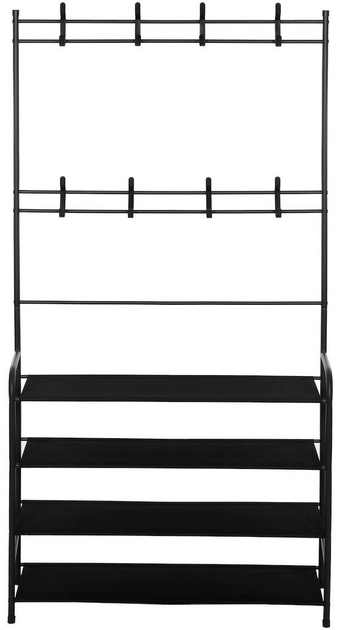 Wieszak na ubrania z półkami na buty Springos HA7458 czarny 150 x 80 x 25 cm (5907719473055) - obraz 1