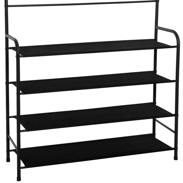Wieszak na ubrania z półkami na buty Springos HA7458 czarny 150 x 80 x 25 cm (5907719473055) - obraz 9
