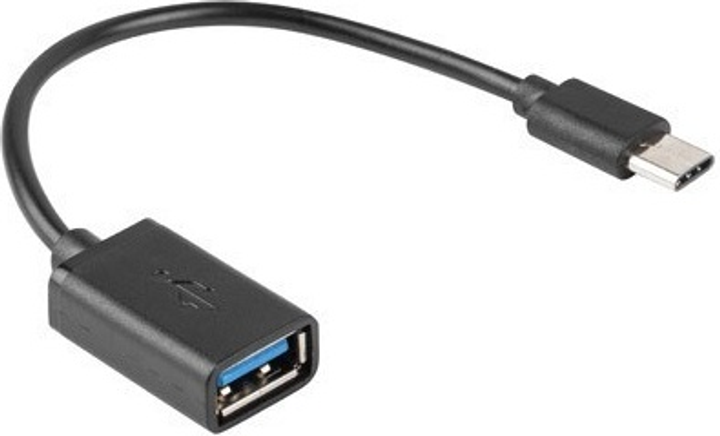 Adapter Lanberg USB-C - USB-A 0.15 m Black (AD-OTG-UC-01) - obraz 1