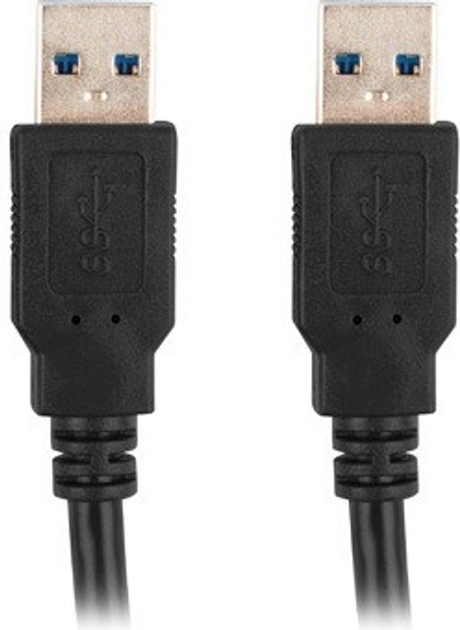 Kabel Lanberg USB-A 3.0 M/M 1 m Black (CA-USBA-30CU-0010-BK) - obraz 2