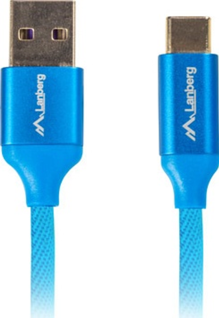Kabel Lanberg USB-A - USB-C 1.8 m Blue (CA-USBO-22CU-0018-BL) - obraz 2