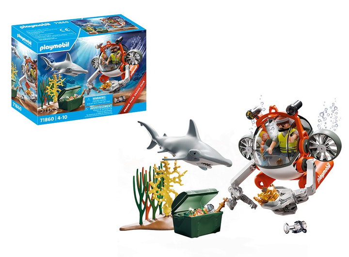 Набір із фігурками Playmobil Полювання за скарбами на підводному човні 51 шт 71860 (4008789718600) - зображення 2
