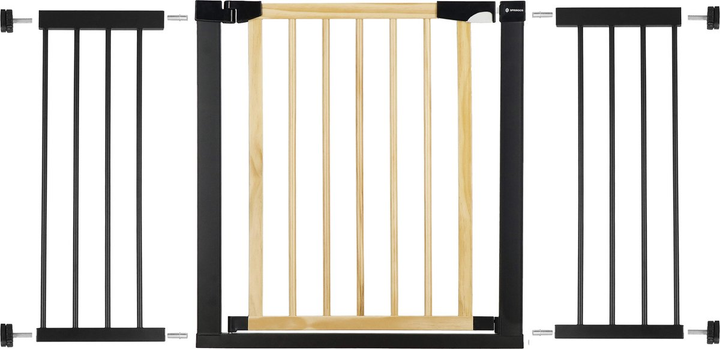 Bramka ochronna Springos brązowo-czarna 75-124 cm (5907719470597) - obraz 1