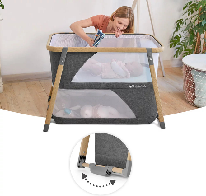 Багатофункціональне ліжечко Kinderkraft Sofi 4в1 Сіре (5902533912483) - зображення 12