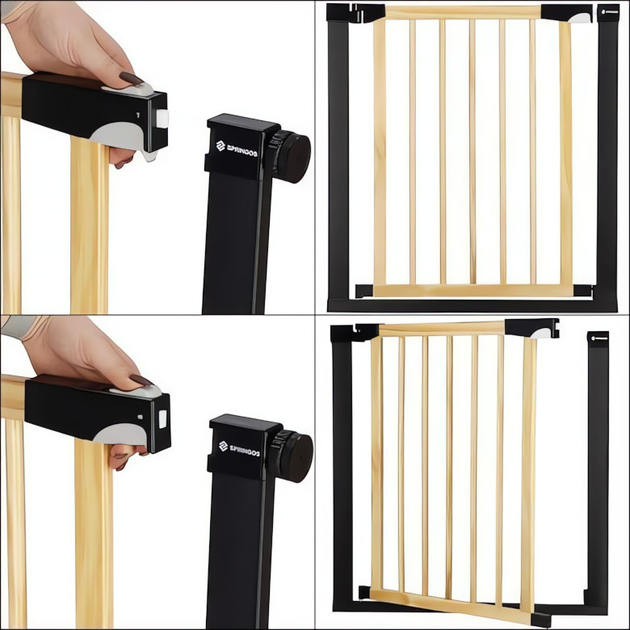 Bramka ochronna Springos brązowo-czarna 75-82 cm (5907719470535) - obraz 11