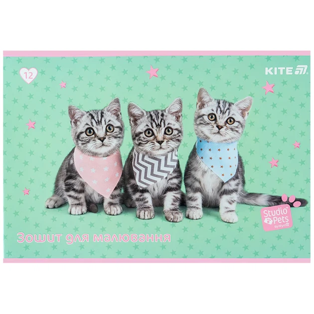 Набір альбомів для малювання Kite Studio Pets 12 аркушів A4 на скобі 20 шт (SP25-241) - зображення 3