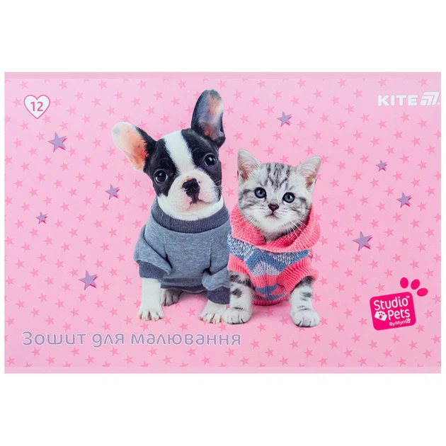 Набір альбомів для малювання Kite Studio Pets 12 аркушів A4 на скобі 20 шт (SP25-241) - зображення 7
