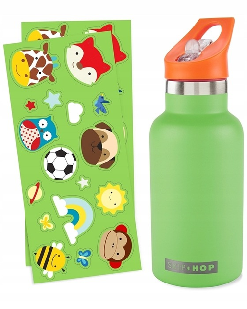 Butelka Termiczna Skip Hop z ustnikiem i naklejkami 380 ml zielona (9R127010) (195862479191) - obraz 3