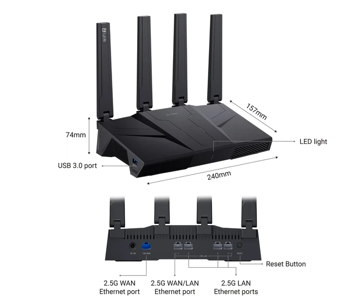 Роутер Wi-Fi7 Flint 3 (GL-BE9300) - Фото 3 Роутер Wi-Fi7 Flint 3 (GL-BE9300) - изображение 3