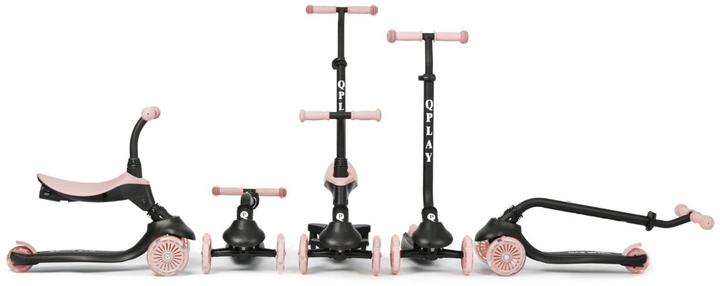 Самокат дитячий Qplay Sema Evo 3 в 1 Coral Pink (6310) (5061047482049) - зображення 5