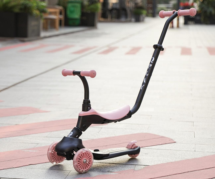 Самокат дитячий Qplay Sema Evo 3 в 1 Coral Pink (6310) (5061047482049) - зображення 12