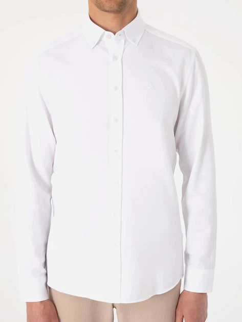 Рубашка хлопковая мужская Pierre Cardin G021SZ004-000-2211547(beyaz) L Белая (8683858544432) - изображение 6