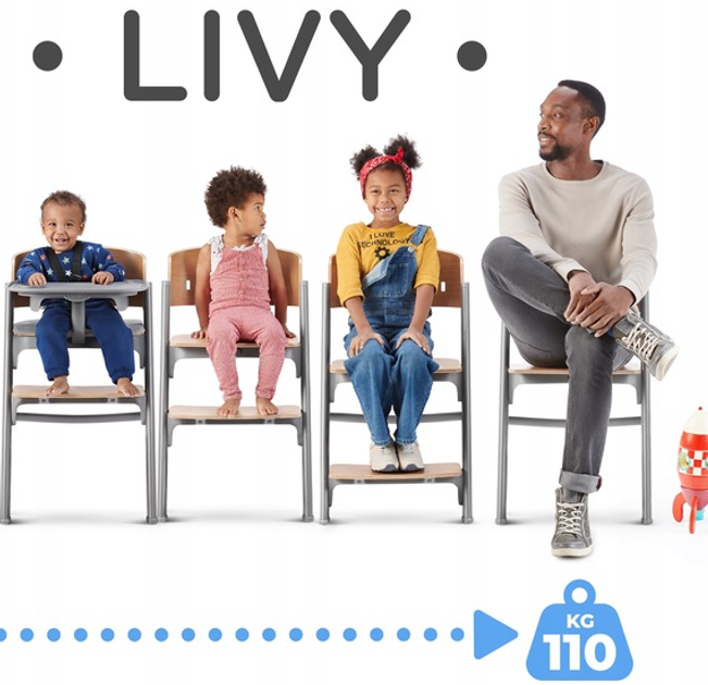 Дерев'яний стільчик для годування Kinderkraft Livy Oak (5902533919024) - зображення 7