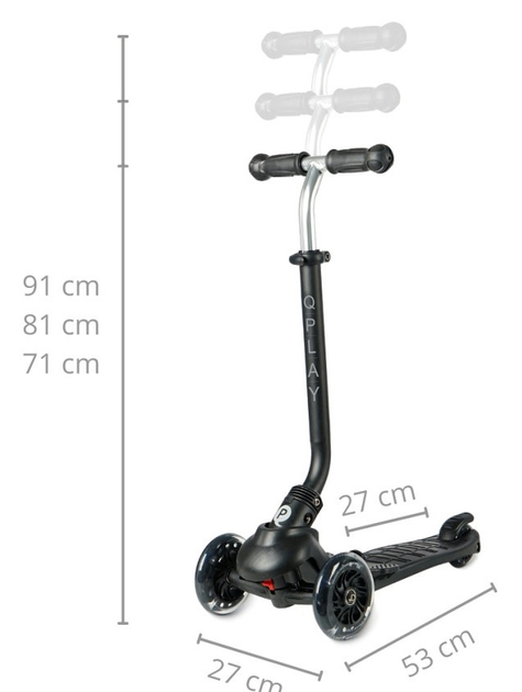 Самокат дитячий Qplay Sema Pro 3 в 1 Black (5690) (5061047481233) - зображення 8