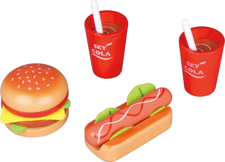 Набір іграшок Small Wood Lunch for Two Hamburger and Hot Dog Set Menu L40152 (5711336038869) - зображення 1